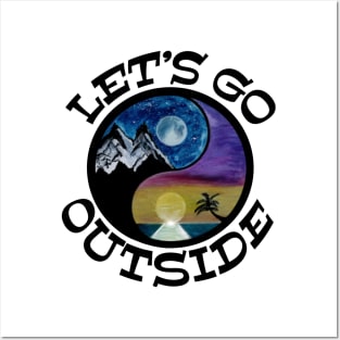 Let’s GO Outside - funny outdoor quote Posters and Art